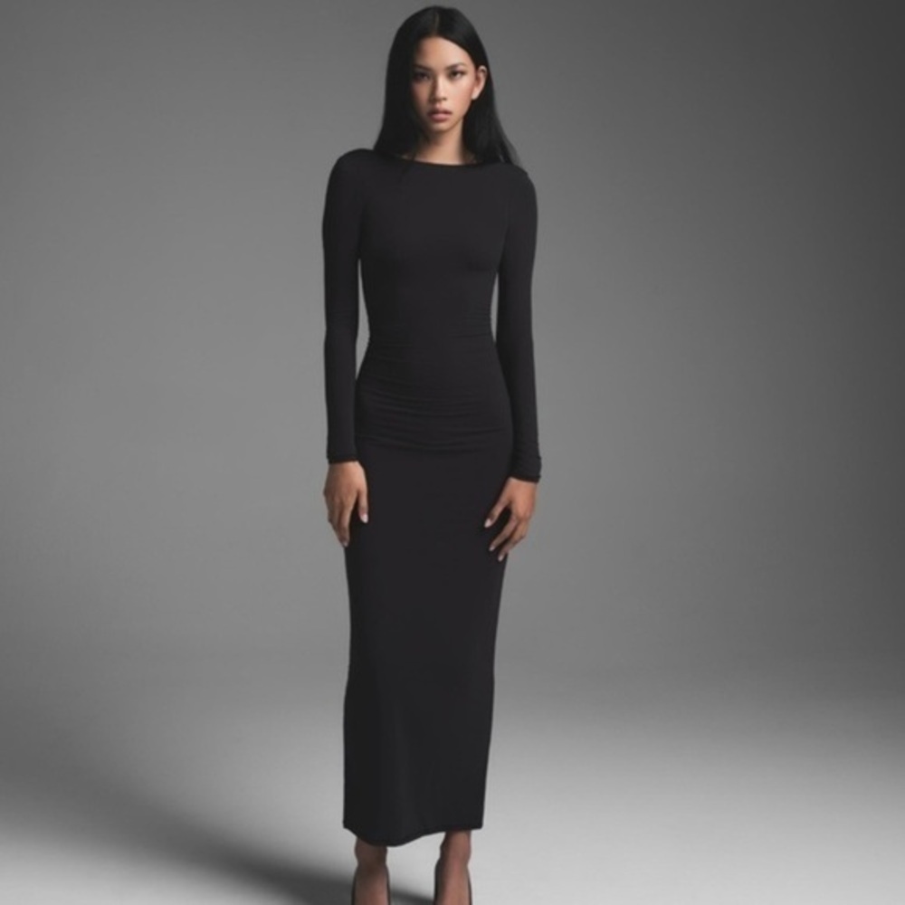 Skims Black Long Sleeve Dress